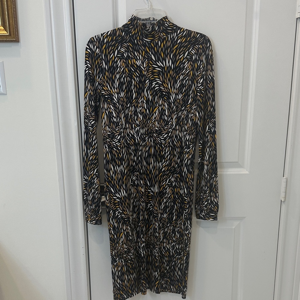 Tory Burch Patterned Long Sleeve Dress